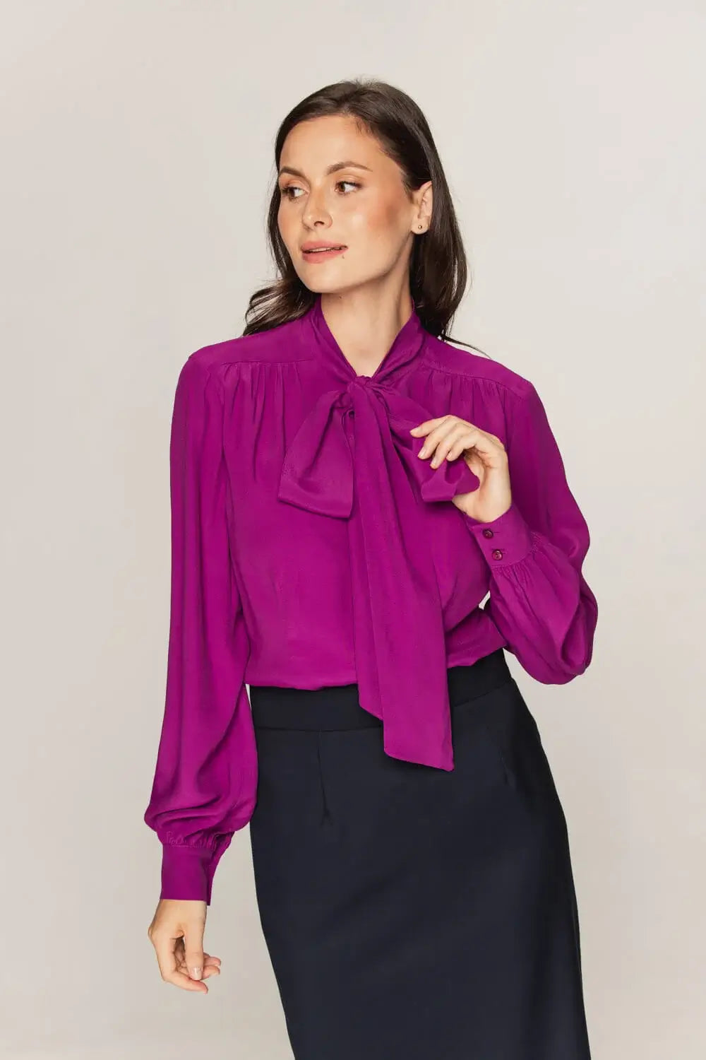 Amaranth Shirt-Style Blouse