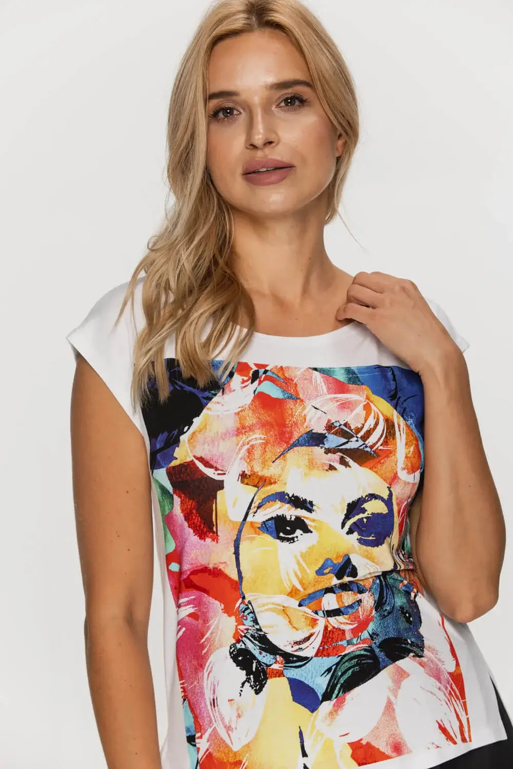 Artistic Print White T-Shirt