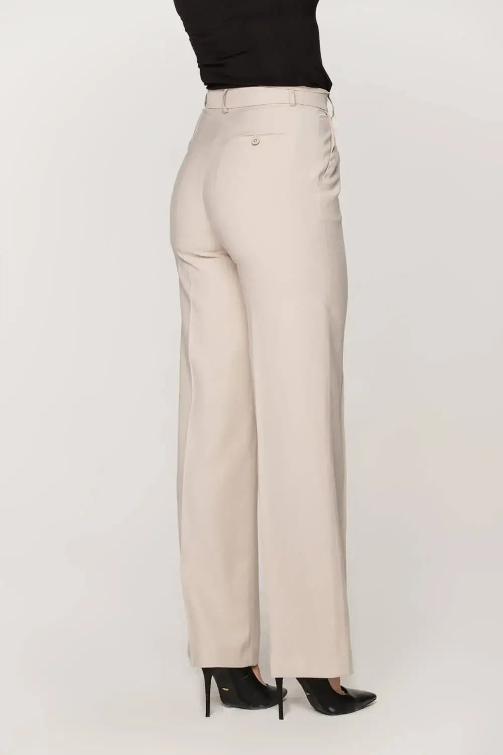 Beige Wide-Leg Pant