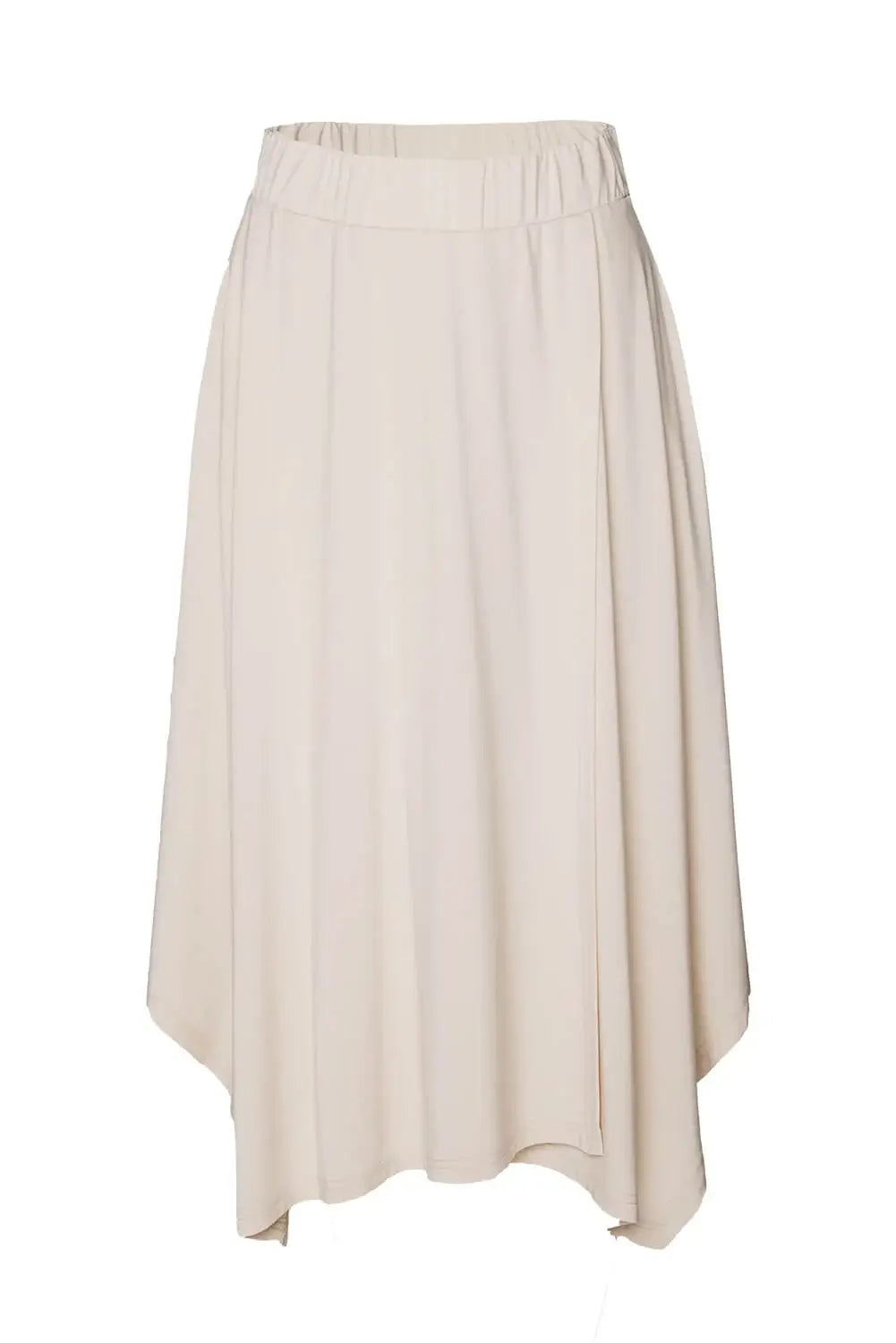 Beige Asymmetrical Knit Skirt