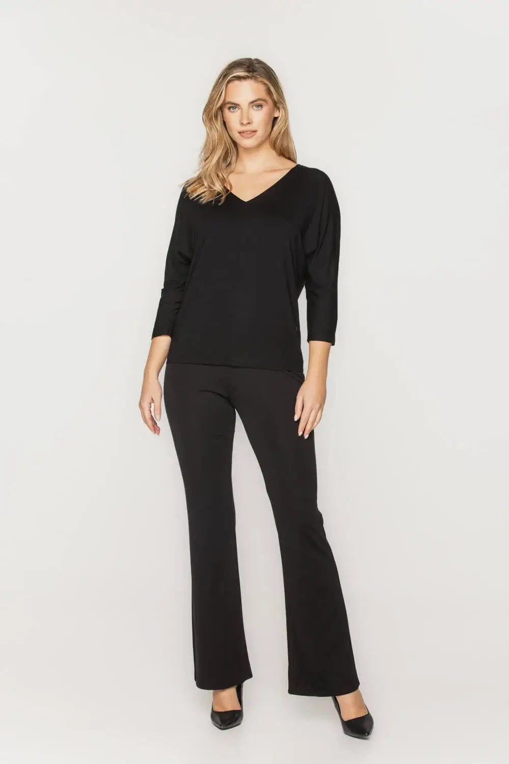 Black Flare Knit Pant