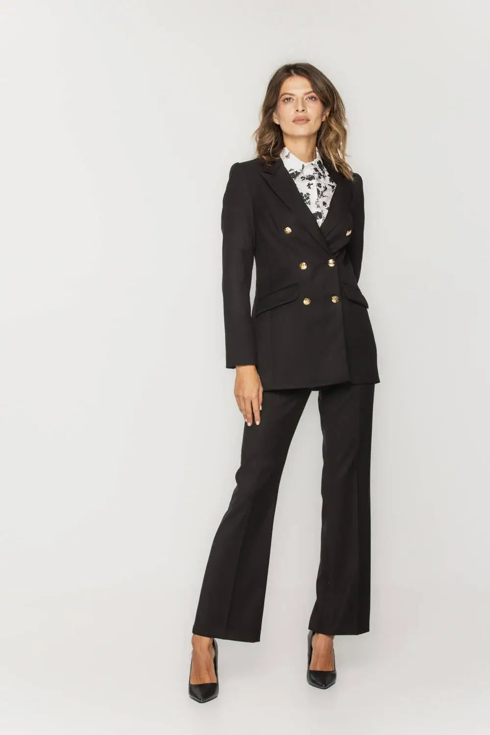 Black Flare Suit Pant