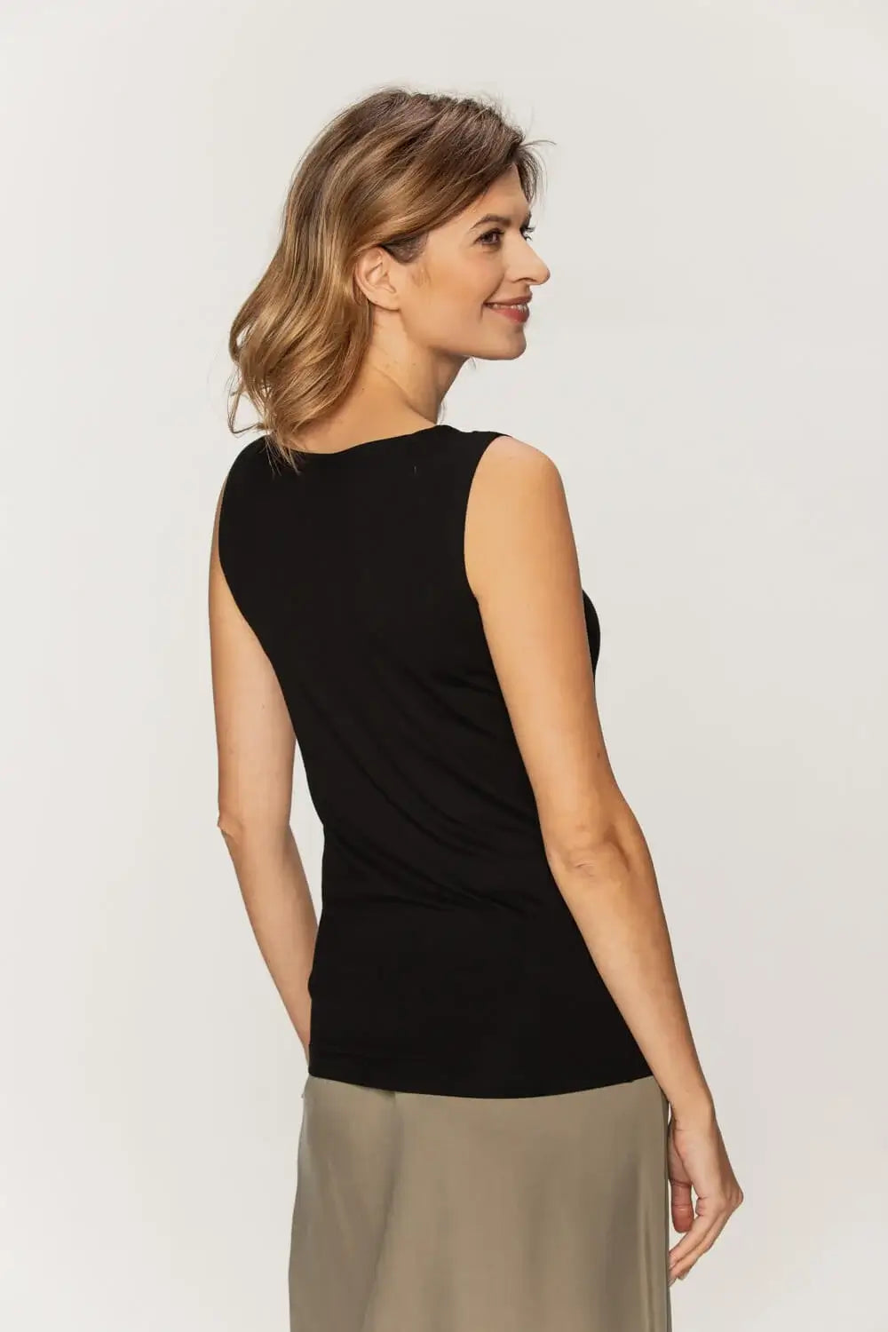 Black Viscose Knit Top