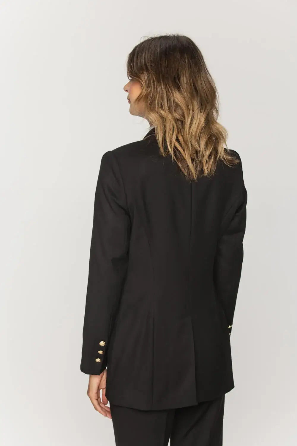 Double-Breasted Black Blazer