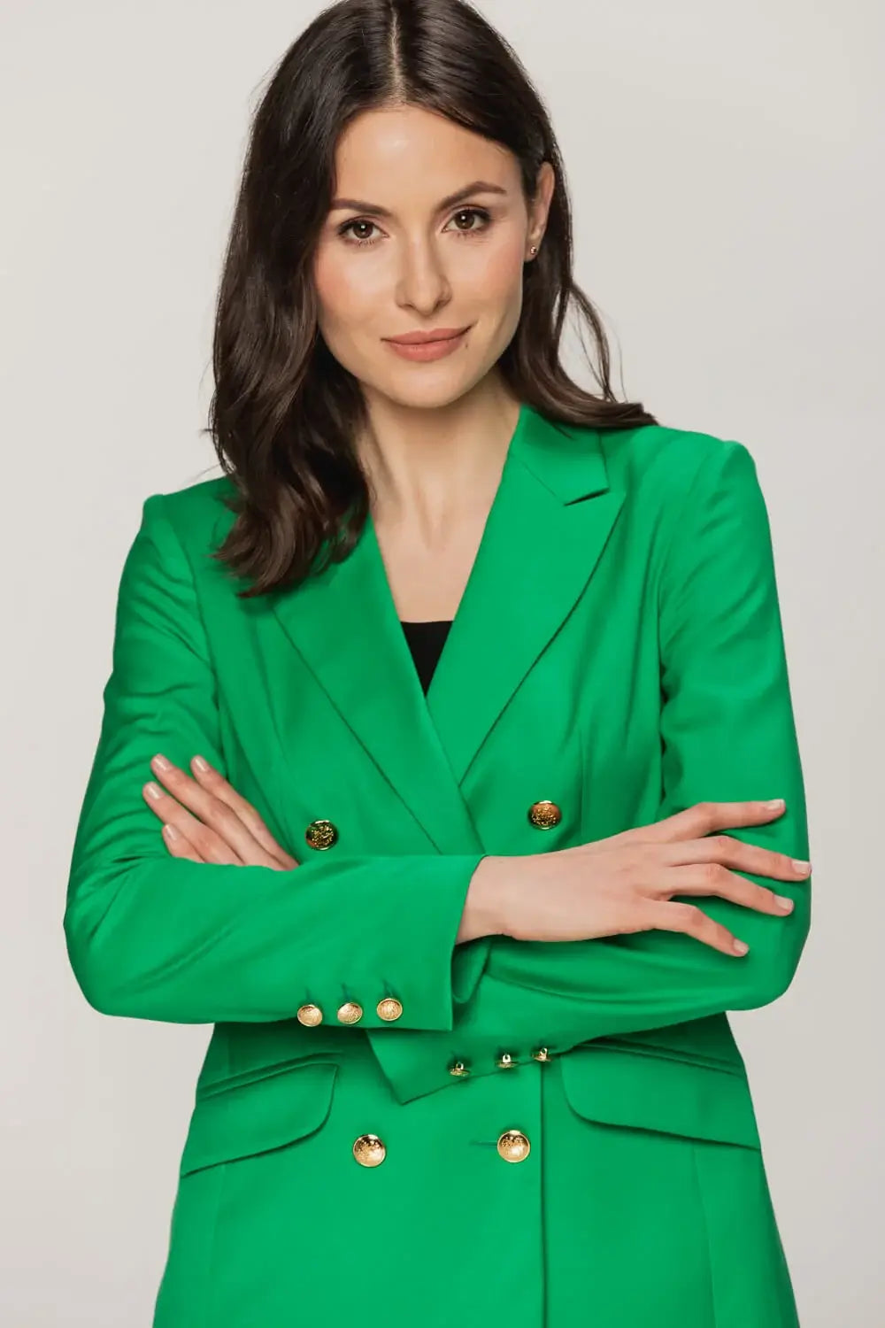 Double-Breasted Green Blazer