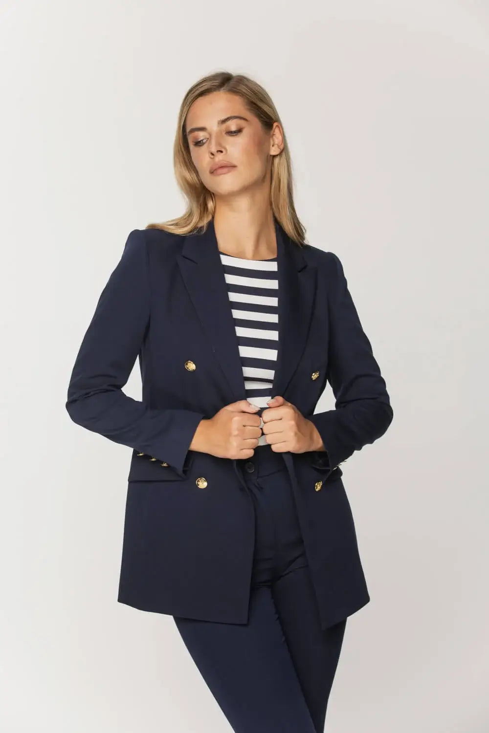 Double-Breasted Navy Blazer