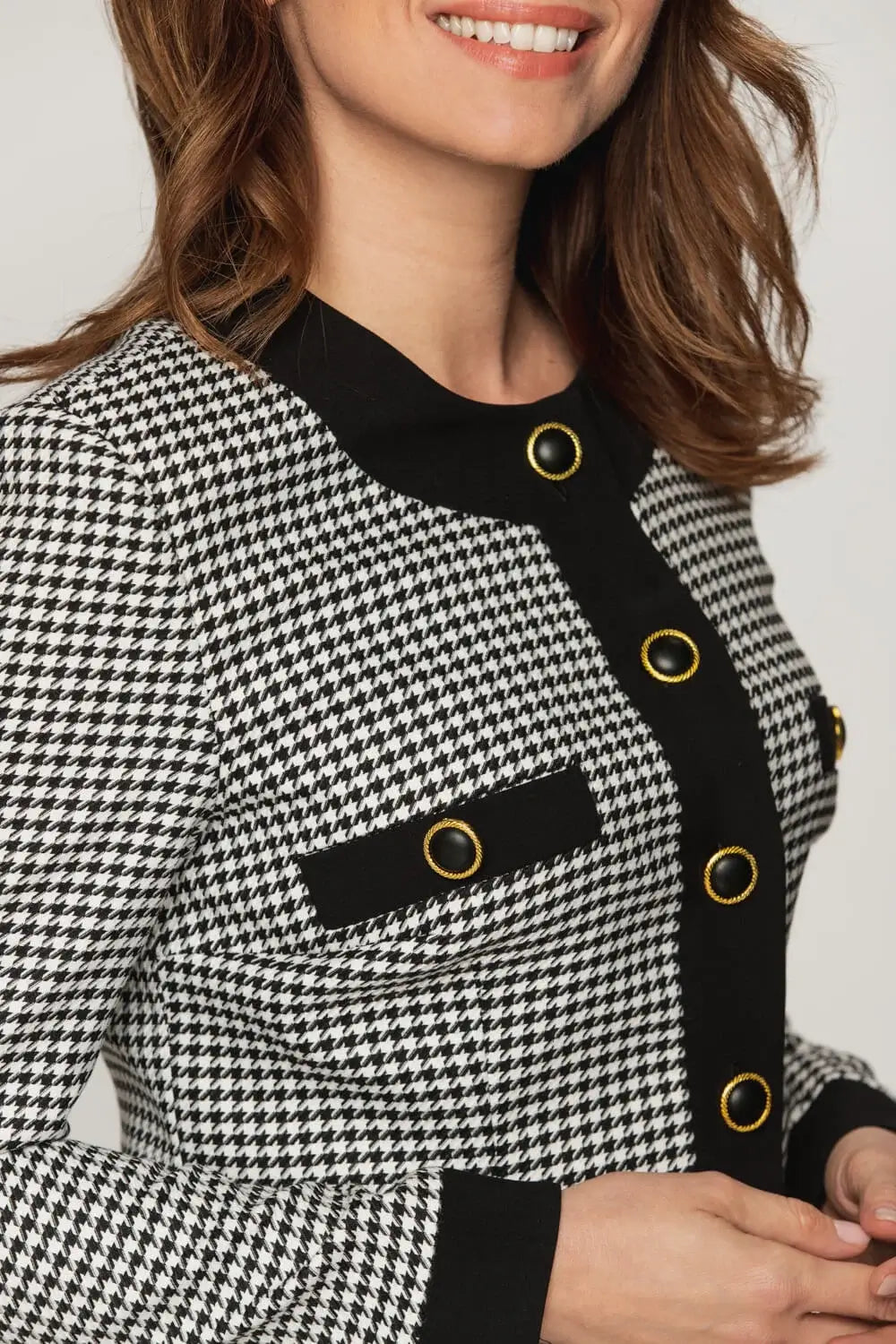 Houndstooth Fitted Jacket