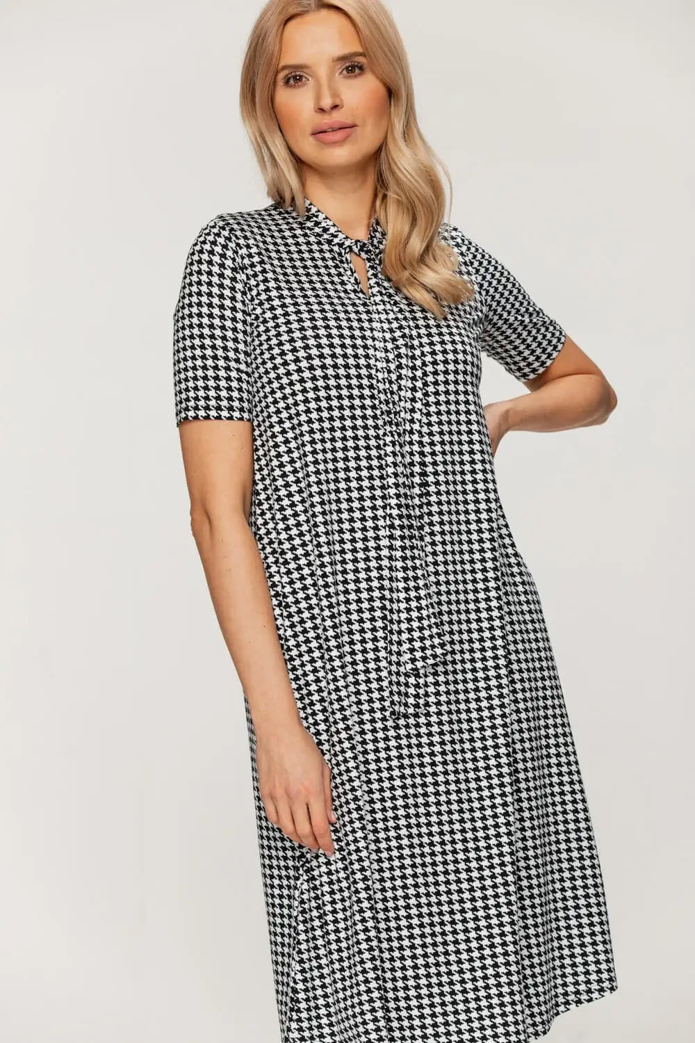 Houndstooth Knit Dress