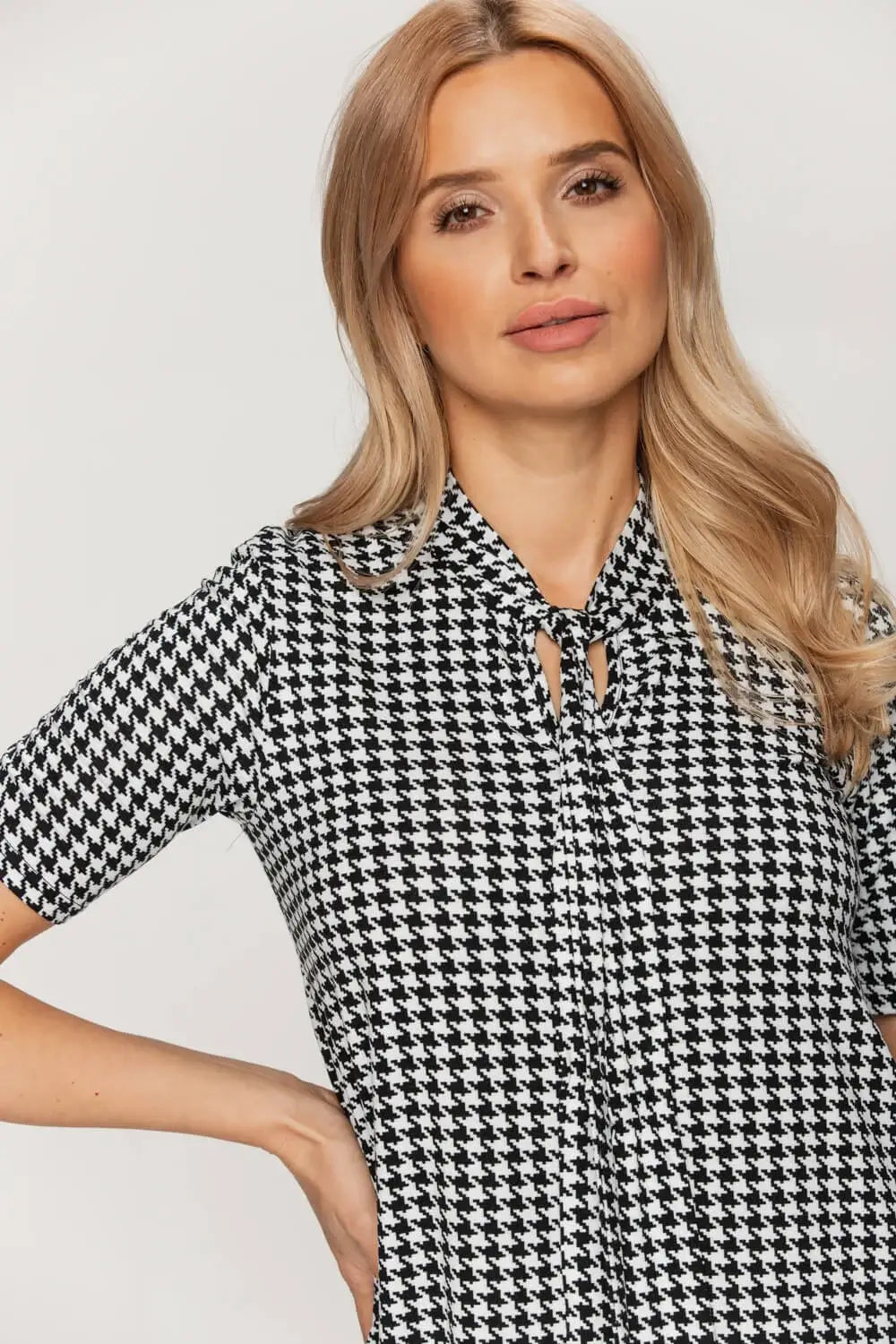 Houndstooth Knit Dress