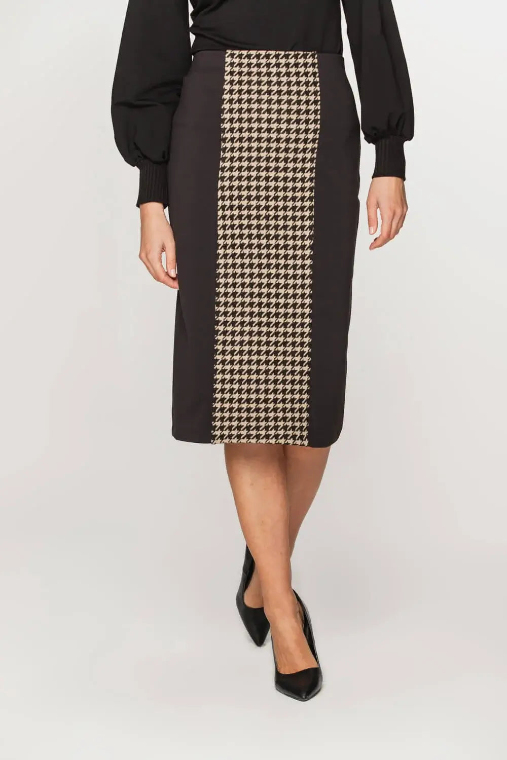 Houndstooth Pencil Skirt