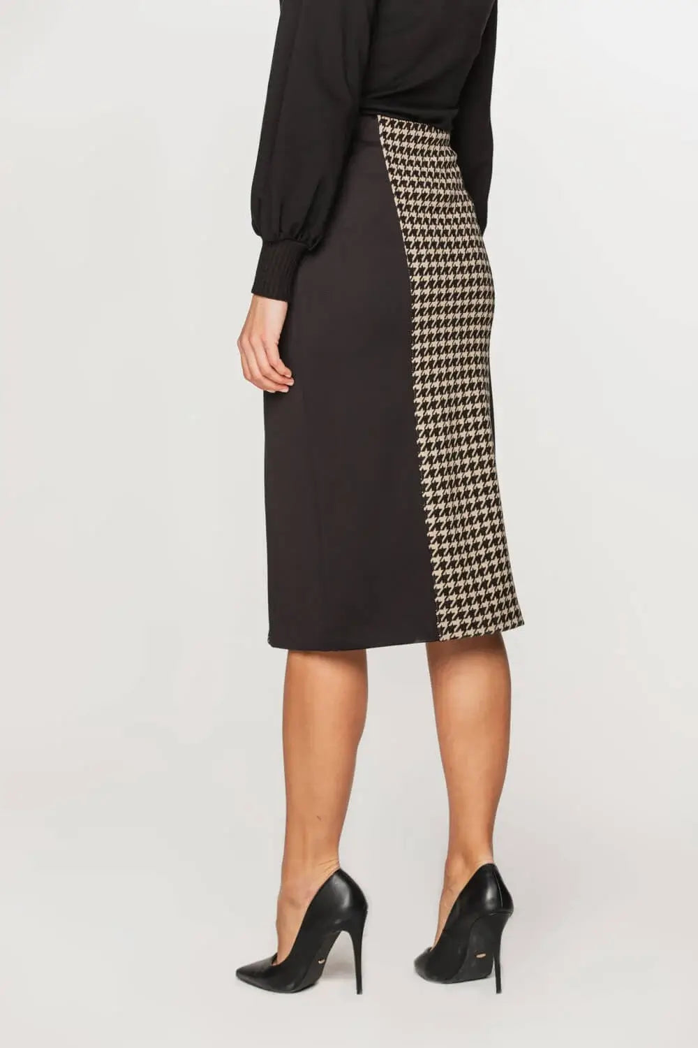 Houndstooth Pencil Skirt