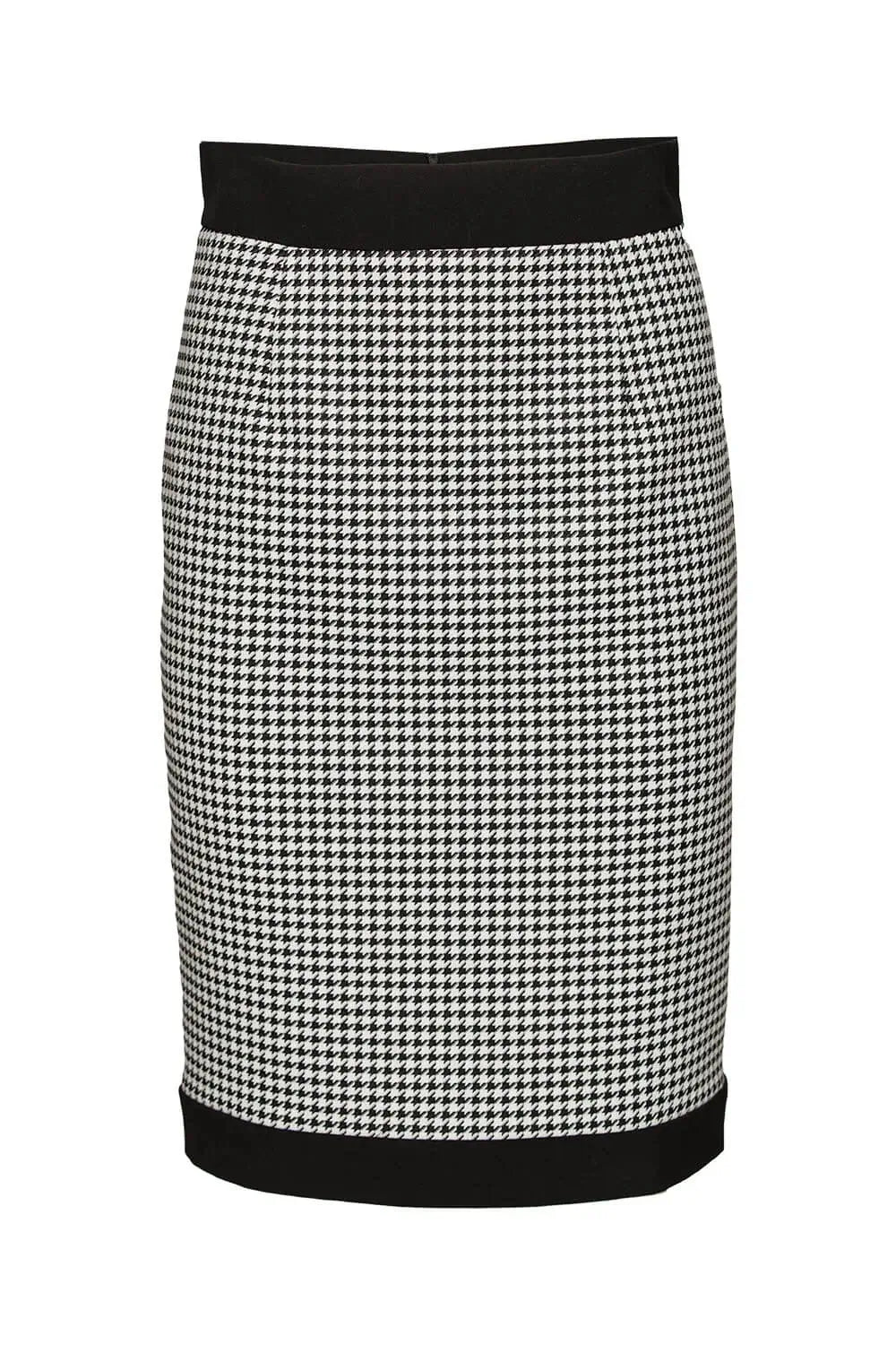 Knee-Length Houndstooth Skirt