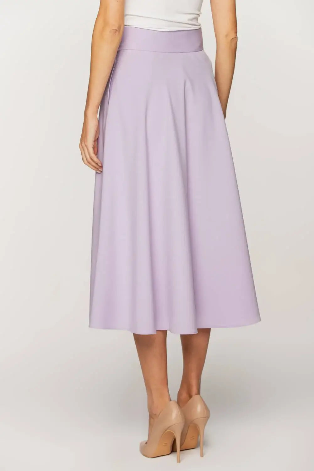 Lilac Flared Midi Skirt