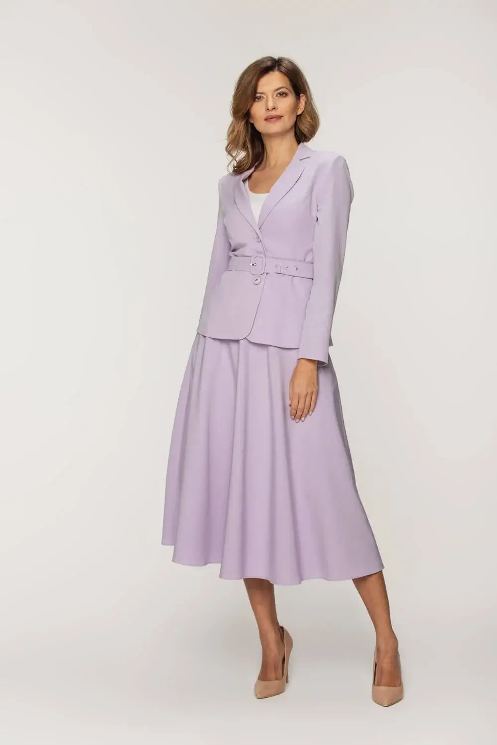 Lilac Flared Midi Skirt