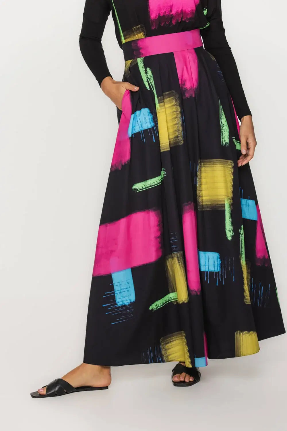 Long Printed Maxi Skirt