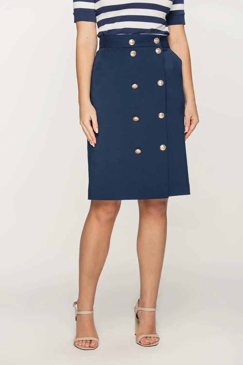 Nautical Navy Pencil Skirt