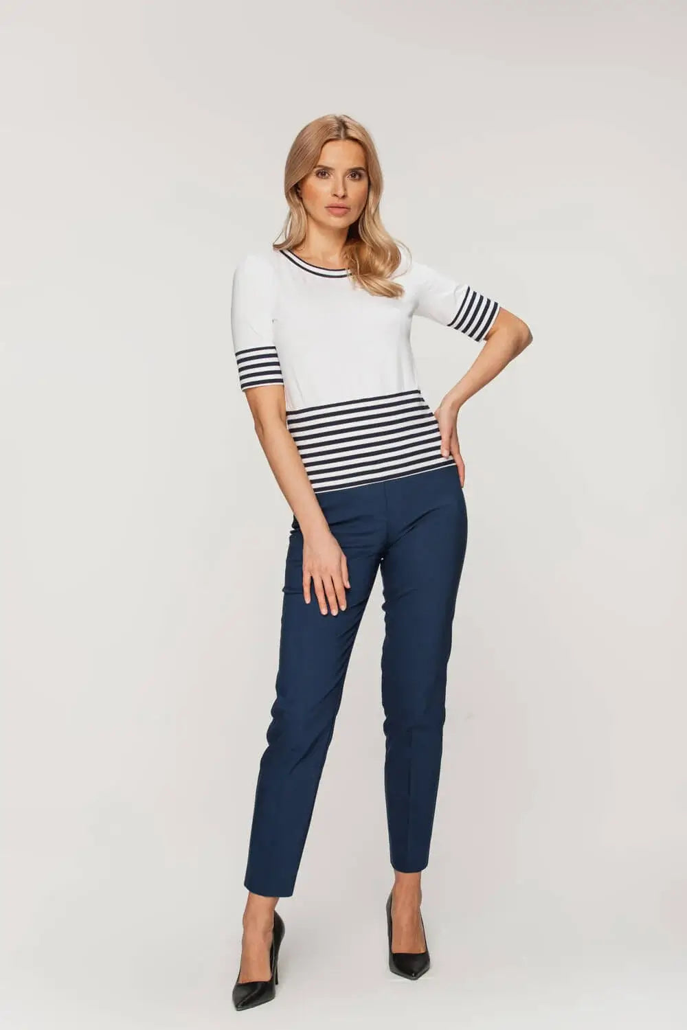 Nautical Striped Knit Blouse