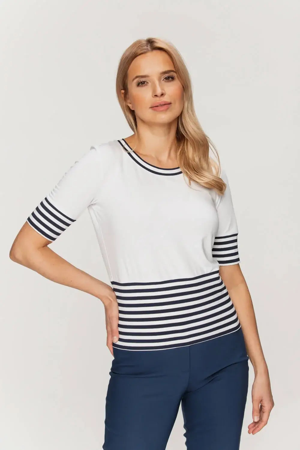 Nautical Striped Knit Blouse