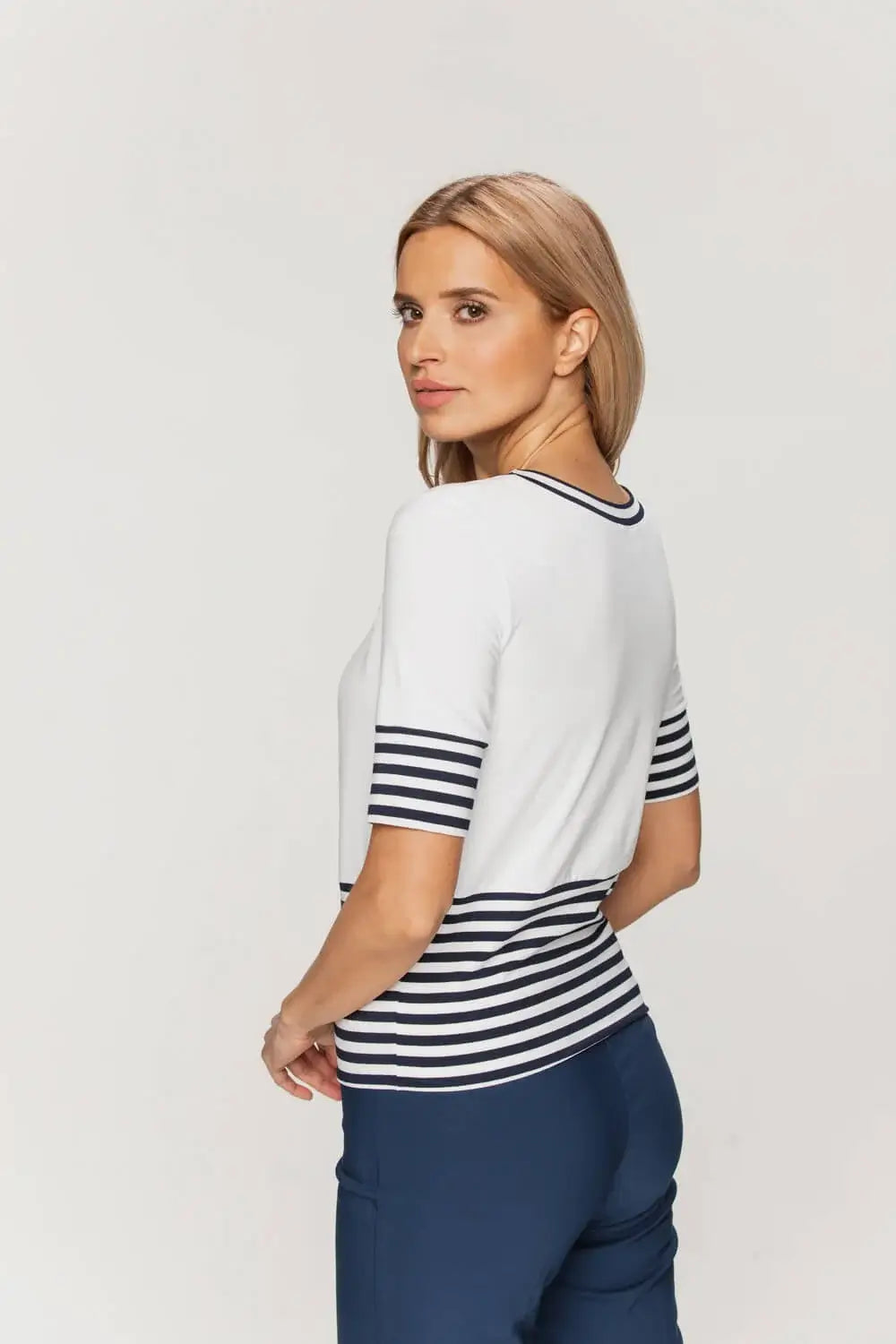 Nautical Striped Knit Blouse