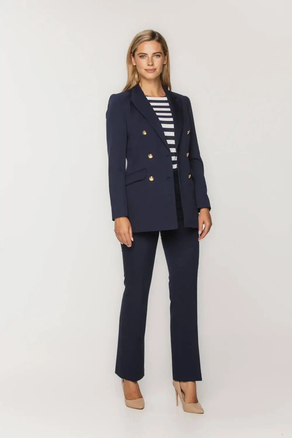 Navy Flare Suit Pant