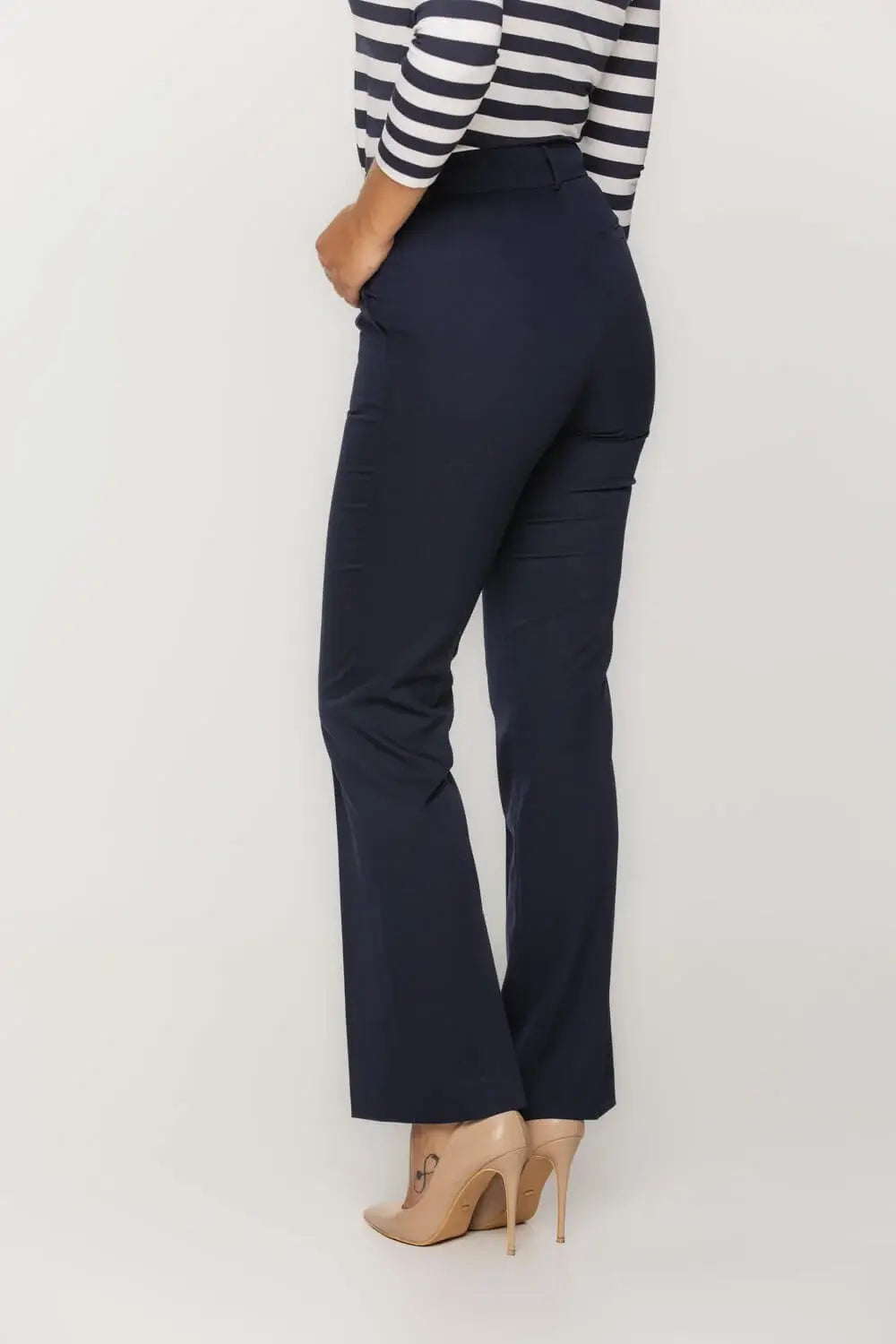 Navy Flare Suit Pant