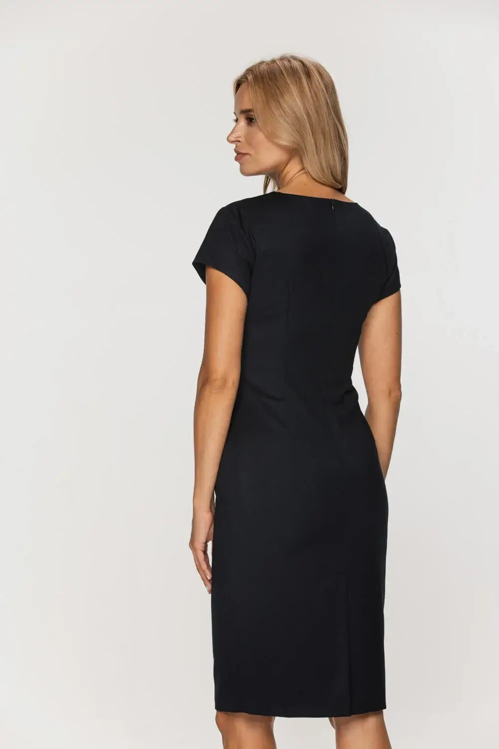 Navy Knee-Length Pencil Dress