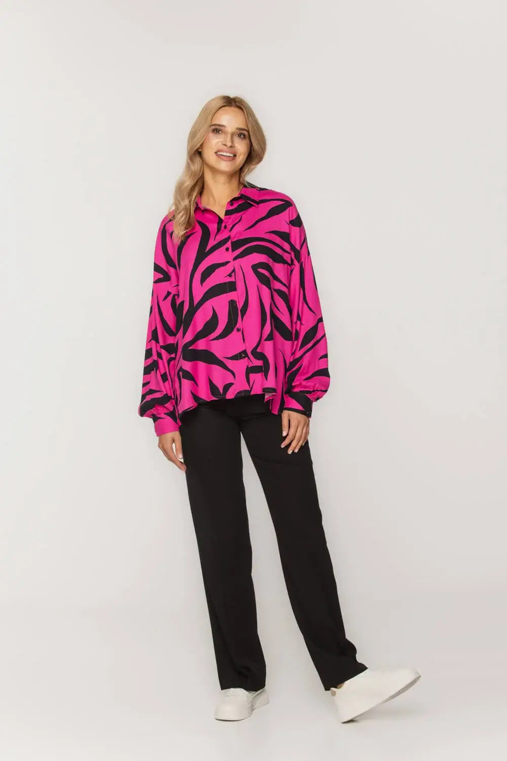 Oversized Fuchsia Printed Shirt