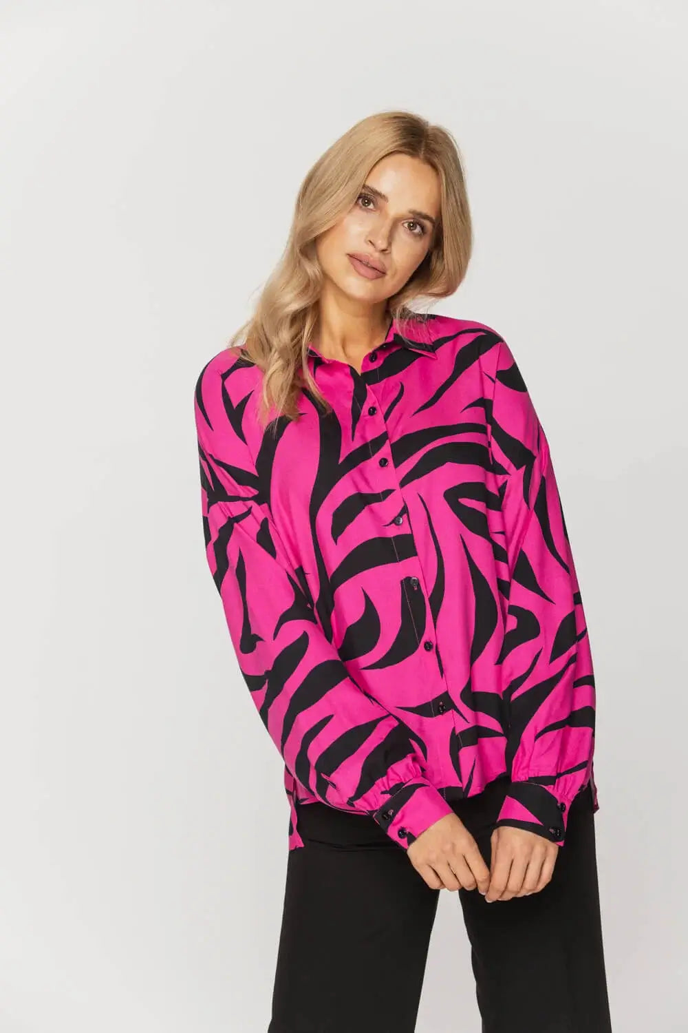 Oversized Fuchsia Printed Shirt