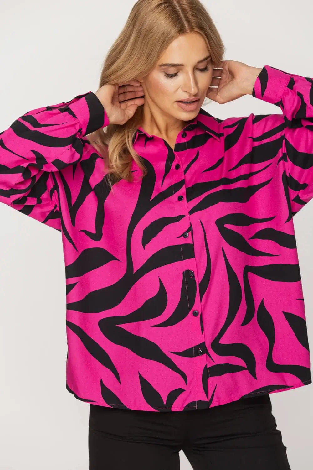 Oversized Fuchsia Printed Shirt