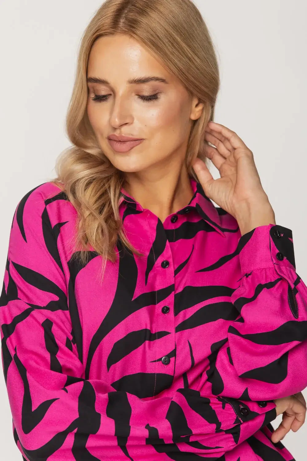 Oversized Fuchsia Printed Shirt