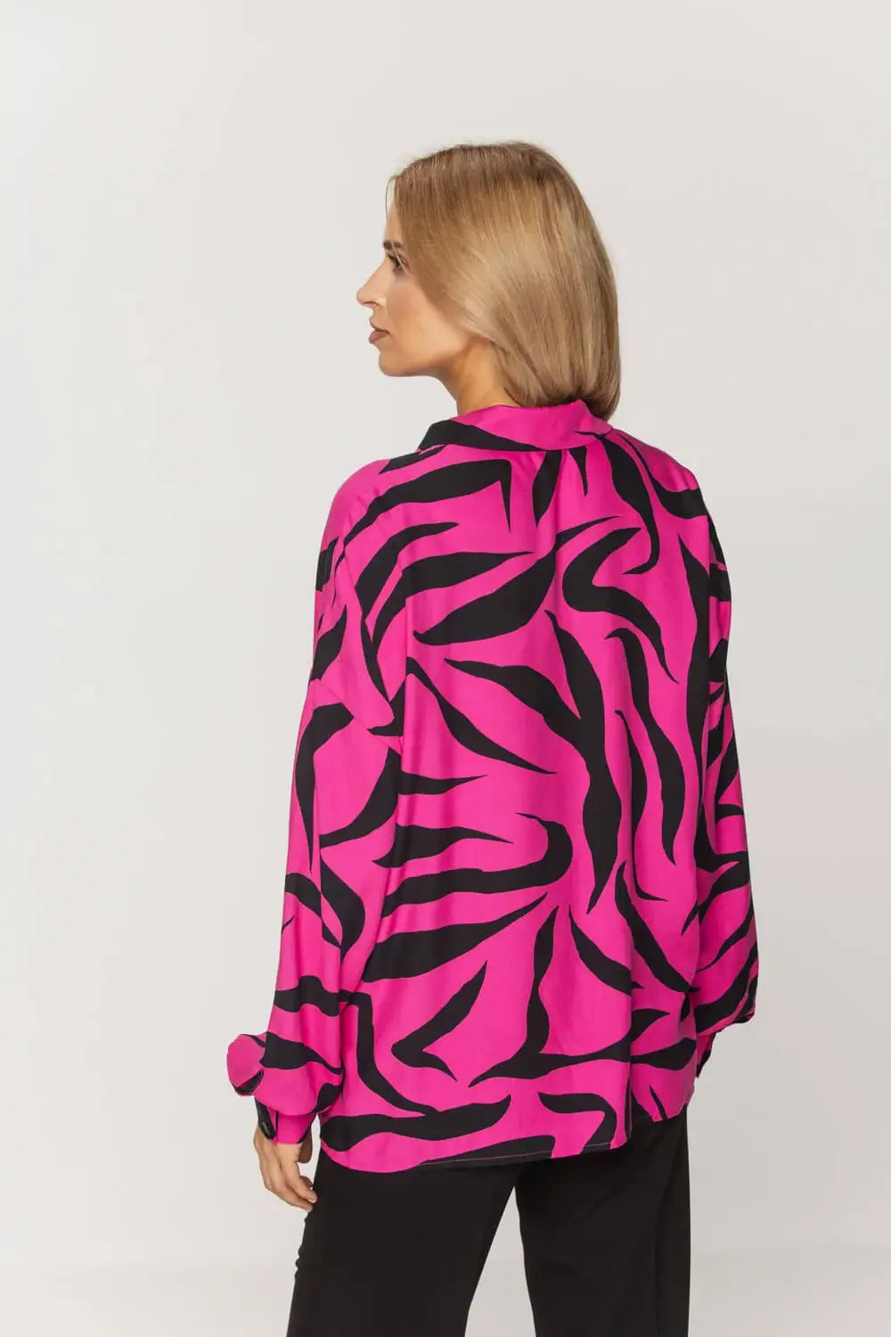 Oversized Fuchsia Printed Shirt