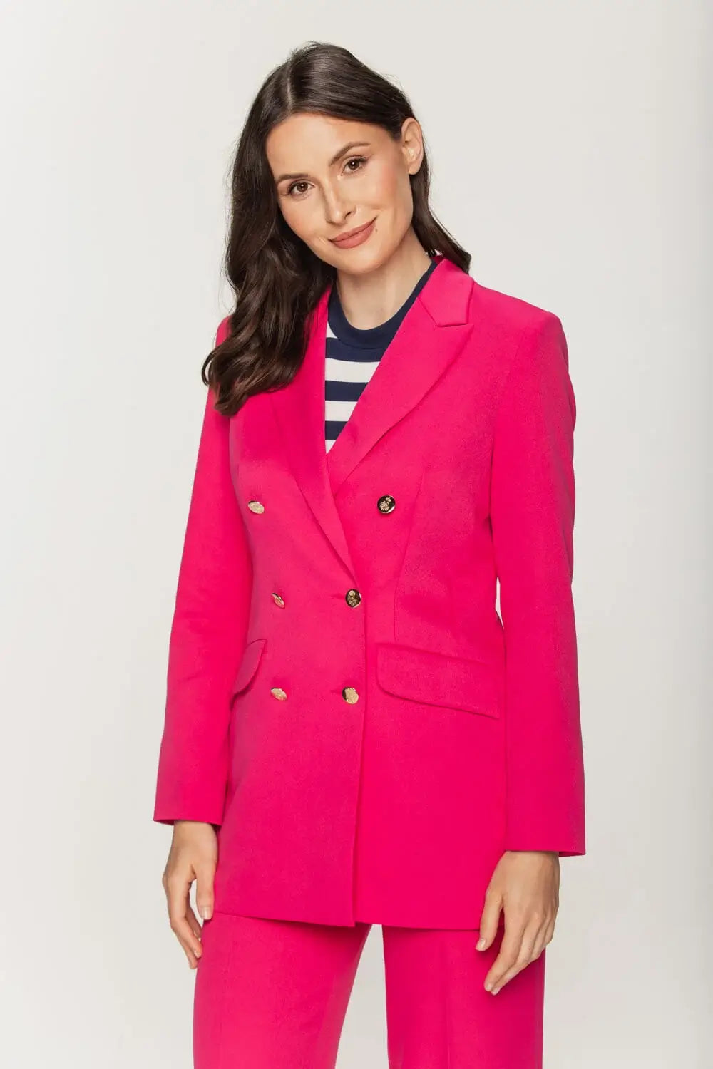 Pink Double-Breasted Blazer