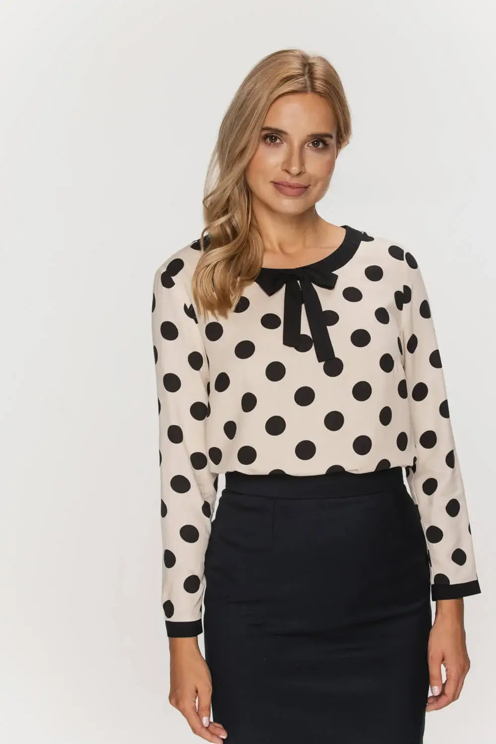 Polka Dot Blouse with Bow