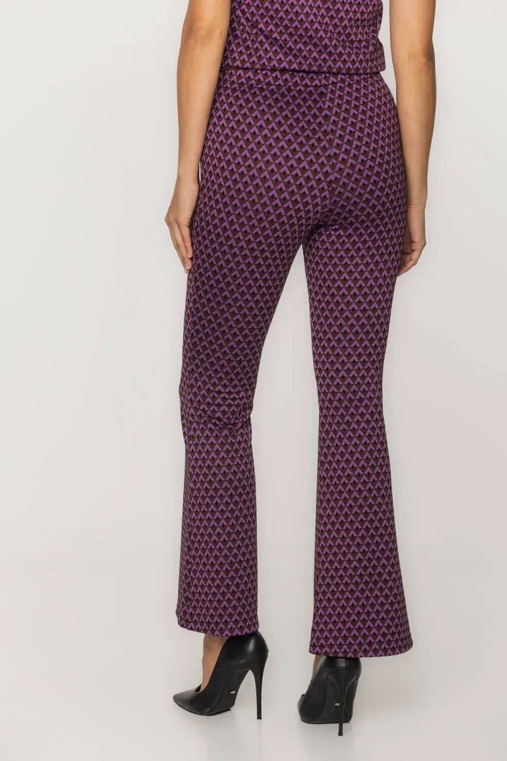 Purple Printed Flare Pant