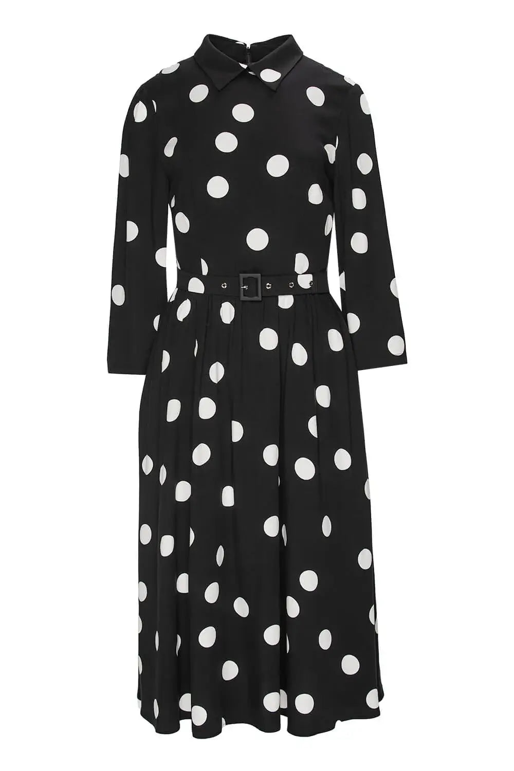 Retro Polka Dot Flared Dress