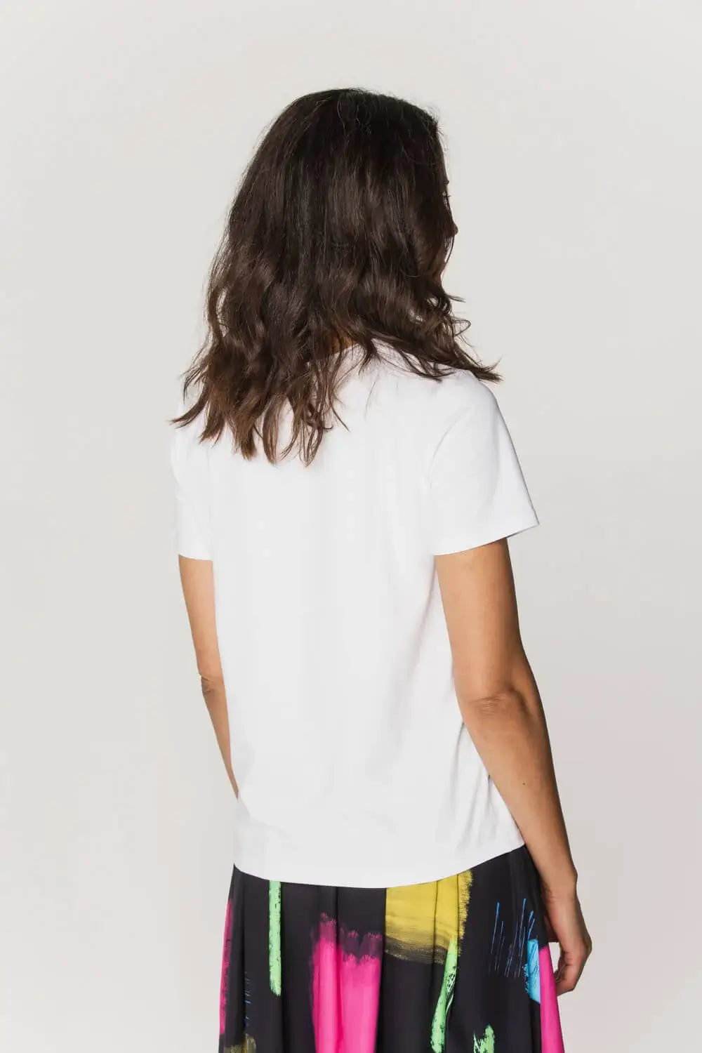 White Cotton T-Shirt by Bialcon Art