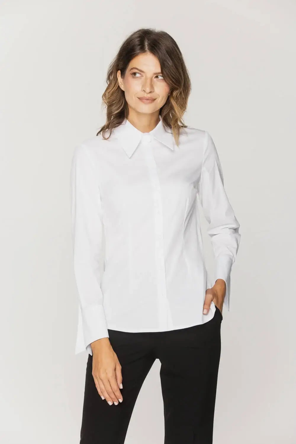 White Shirt with Ornamental Cuffs