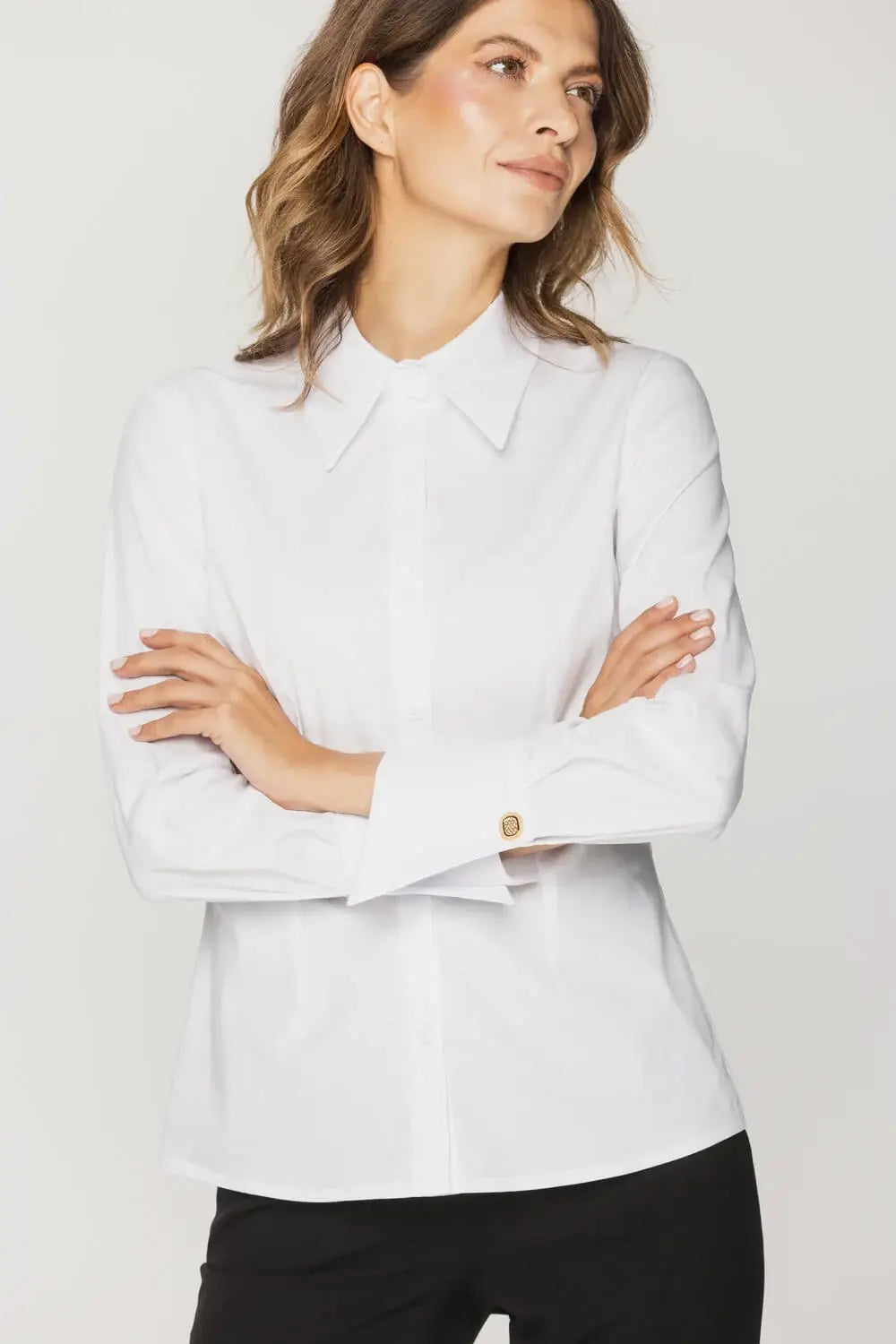 White Shirt with Ornamental Cuffs