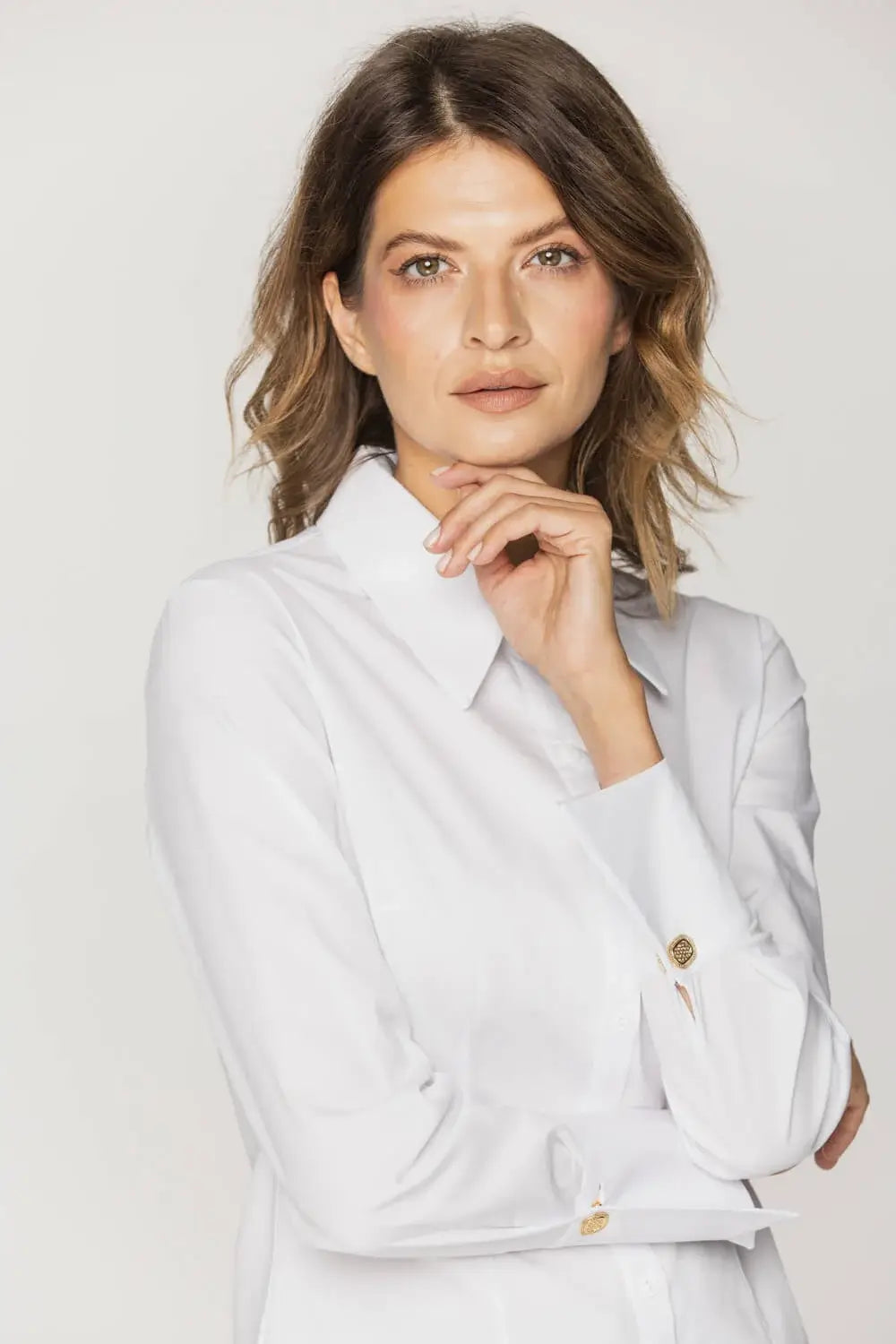 White Shirt with Ornamental Cuffs