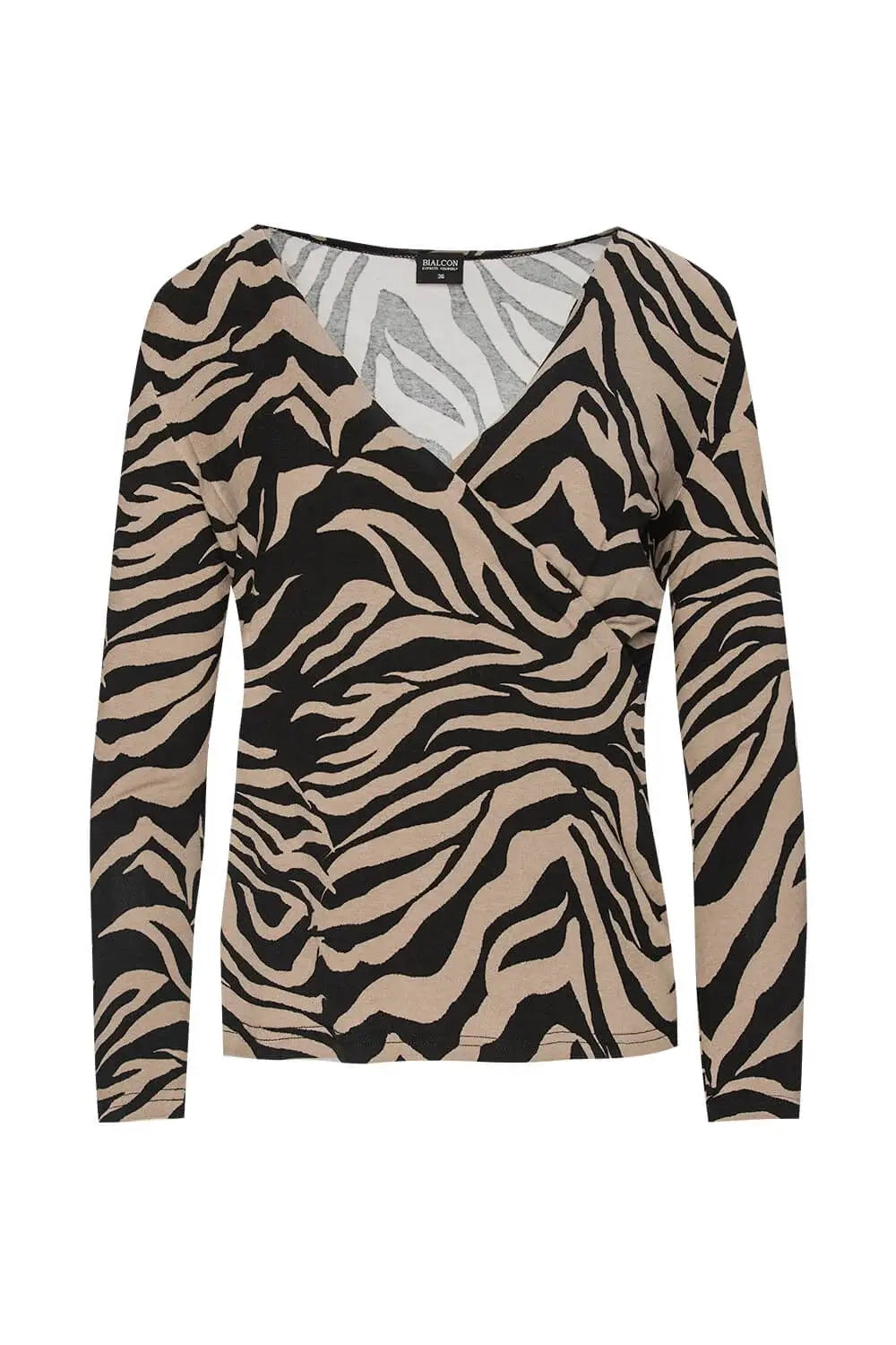 Zebra Print V-Neck Blouse