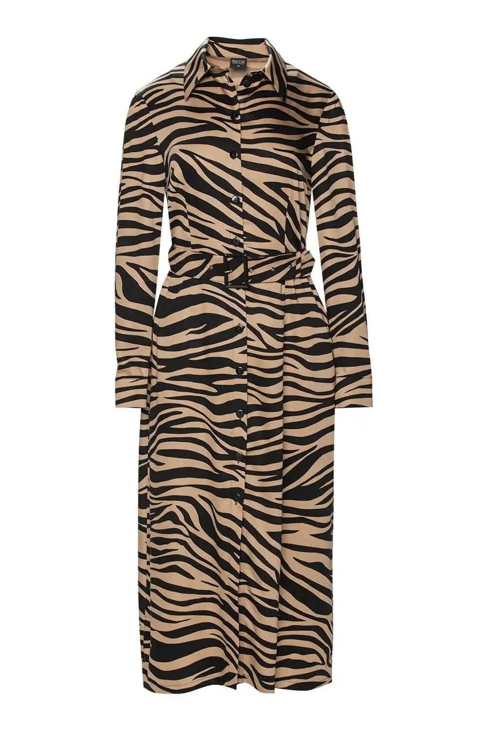 Zebra Print Viscose Shirt Dress